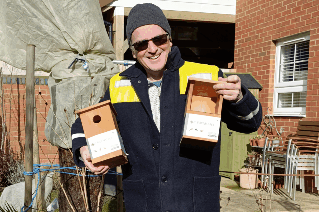 Putting up nest box