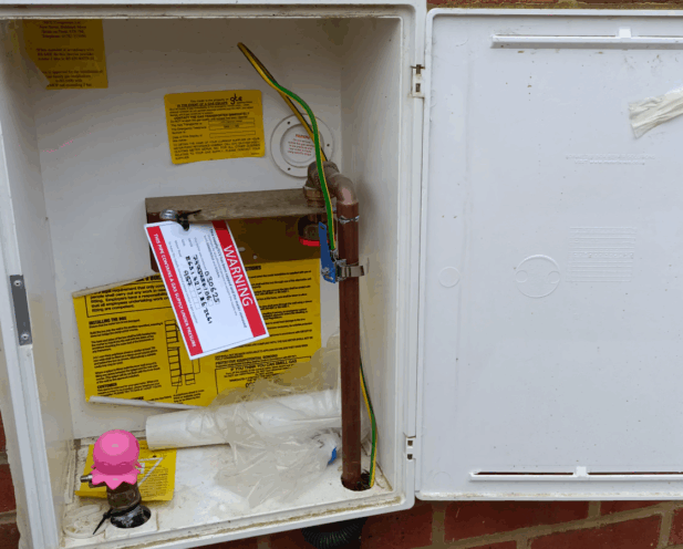 Gas meter removed