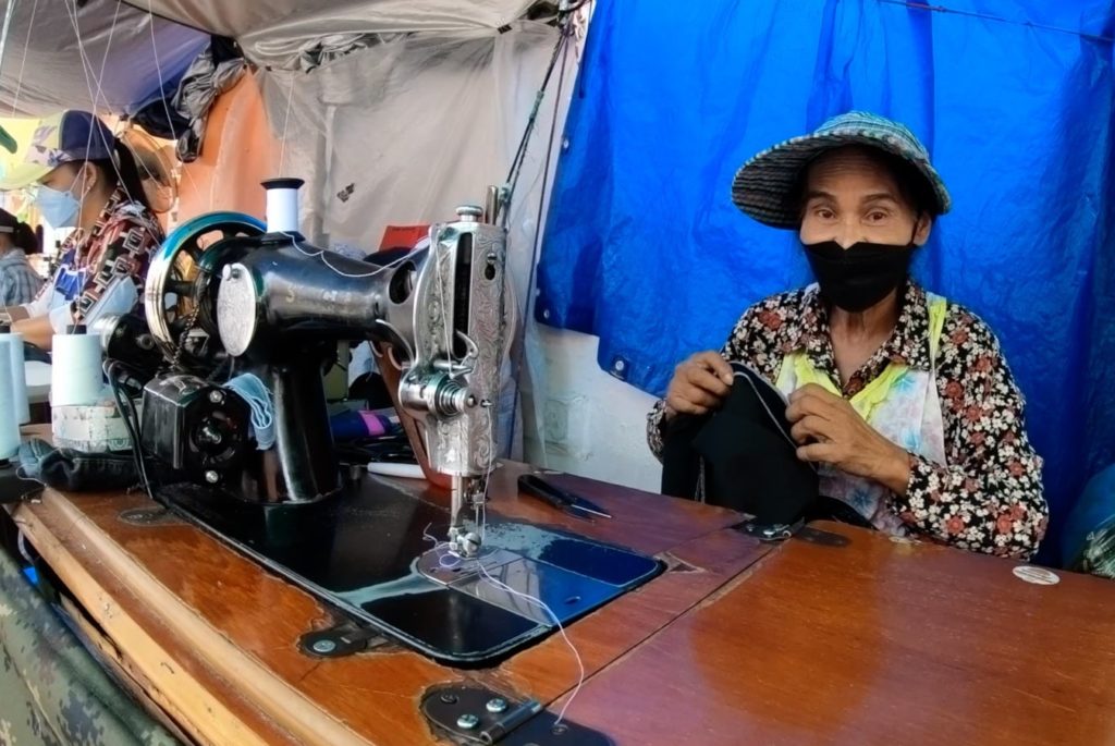 Reduce reuse recycle, sewing repairs in Korat, Thailand